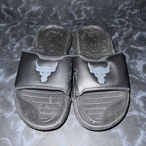 Under Armour Project Rock Sideline Slides Blood Sweat Respect Sandals Size 7
